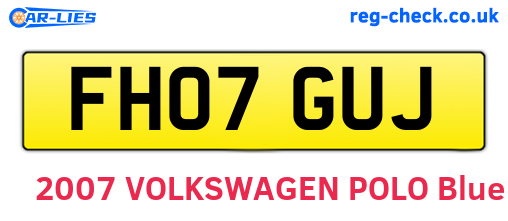 FH07GUJ are the vehicle registration plates.