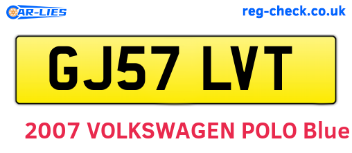 GJ57LVT are the vehicle registration plates.