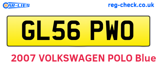 GL56PWO are the vehicle registration plates.