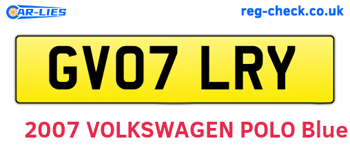 GV07LRY are the vehicle registration plates.