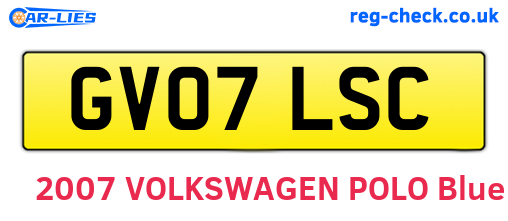 GV07LSC are the vehicle registration plates.
