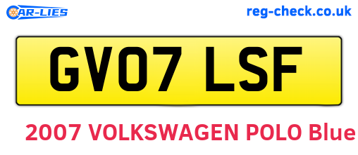 GV07LSF are the vehicle registration plates.