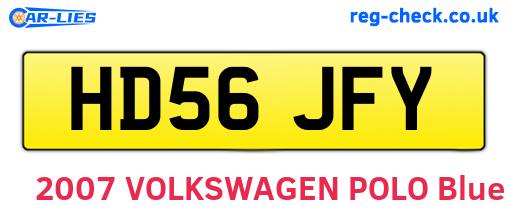 HD56JFY are the vehicle registration plates.