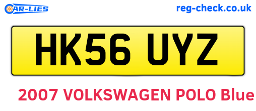 HK56UYZ are the vehicle registration plates.