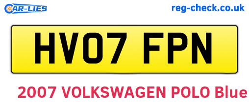 HV07FPN are the vehicle registration plates.