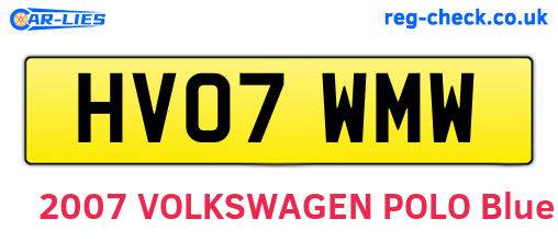 HV07WMW are the vehicle registration plates.