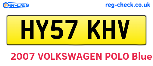 HY57KHV are the vehicle registration plates.