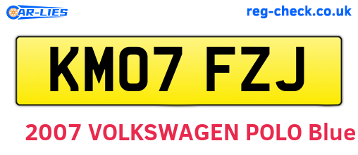 KM07FZJ are the vehicle registration plates.