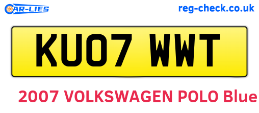 KU07WWT are the vehicle registration plates.