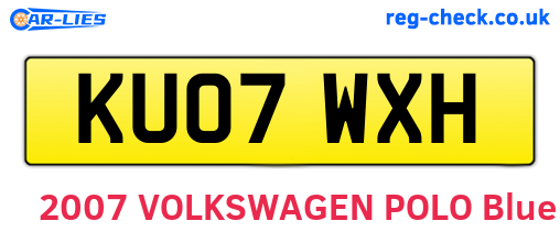 KU07WXH are the vehicle registration plates.