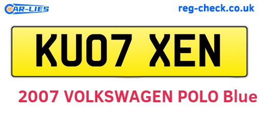 KU07XEN are the vehicle registration plates.