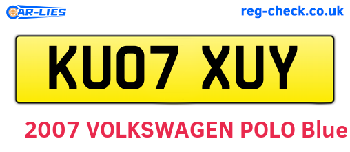 KU07XUY are the vehicle registration plates.