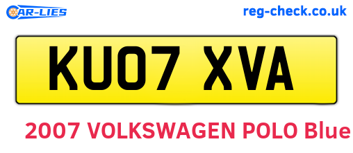 KU07XVA are the vehicle registration plates.