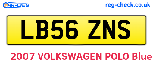 LB56ZNS are the vehicle registration plates.