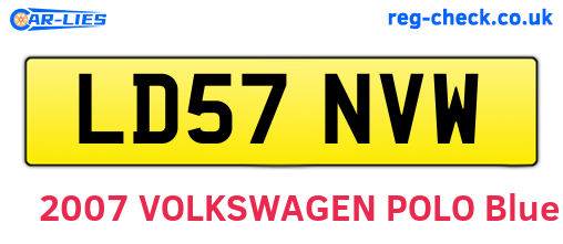 LD57NVW are the vehicle registration plates.