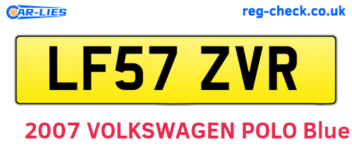 LF57ZVR are the vehicle registration plates.