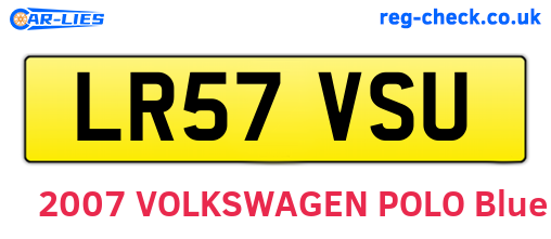 LR57VSU are the vehicle registration plates.