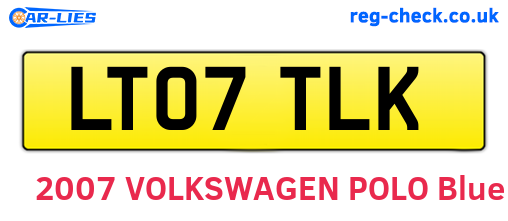 LT07TLK are the vehicle registration plates.
