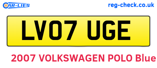 LV07UGE are the vehicle registration plates.