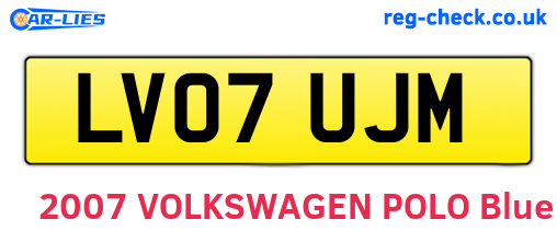 LV07UJM are the vehicle registration plates.