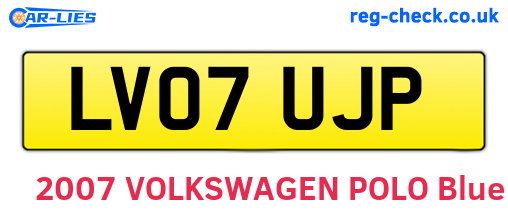 LV07UJP are the vehicle registration plates.