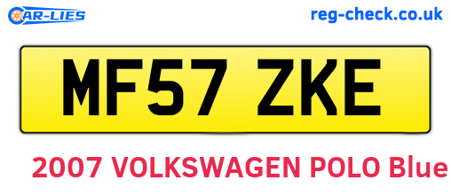 MF57ZKE are the vehicle registration plates.