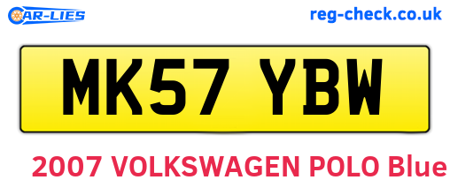 MK57YBW are the vehicle registration plates.