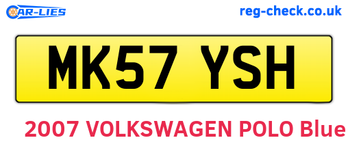 MK57YSH are the vehicle registration plates.