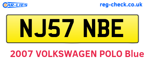 NJ57NBE are the vehicle registration plates.