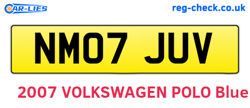 NM07JUV are the vehicle registration plates.