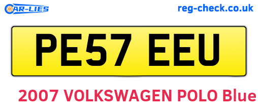 PE57EEU are the vehicle registration plates.