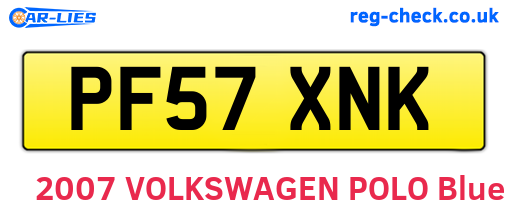 PF57XNK are the vehicle registration plates.
