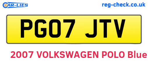 PG07JTV are the vehicle registration plates.