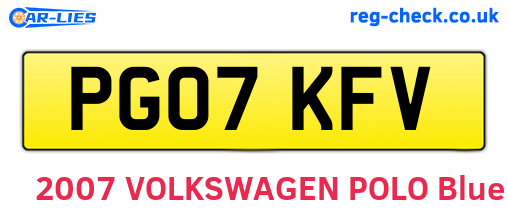 PG07KFV are the vehicle registration plates.