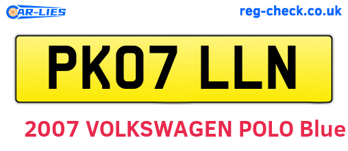 PK07LLN are the vehicle registration plates.