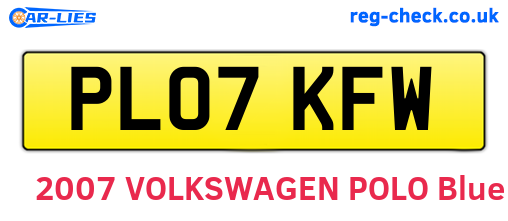 PL07KFW are the vehicle registration plates.