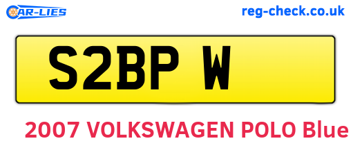 S2BPW are the vehicle registration plates.