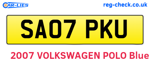 SA07PKU are the vehicle registration plates.