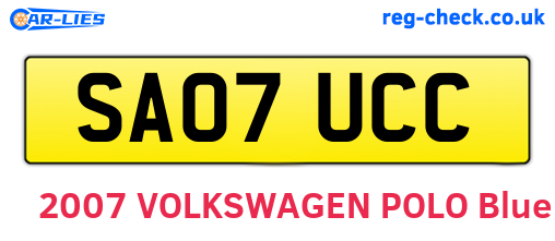 SA07UCC are the vehicle registration plates.