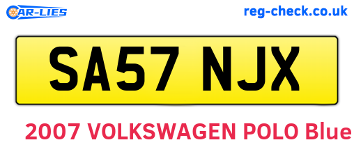 SA57NJX are the vehicle registration plates.