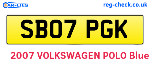 SB07PGK are the vehicle registration plates.