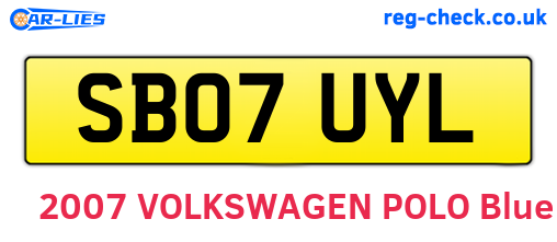 SB07UYL are the vehicle registration plates.