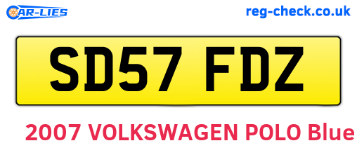 SD57FDZ are the vehicle registration plates.
