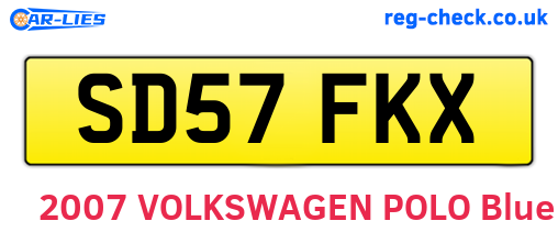 SD57FKX are the vehicle registration plates.