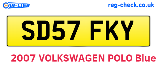 SD57FKY are the vehicle registration plates.