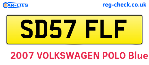SD57FLF are the vehicle registration plates.