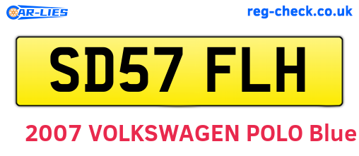SD57FLH are the vehicle registration plates.