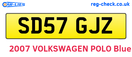 SD57GJZ are the vehicle registration plates.