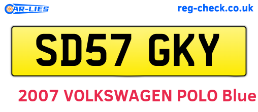 SD57GKY are the vehicle registration plates.