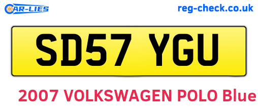 SD57YGU are the vehicle registration plates.